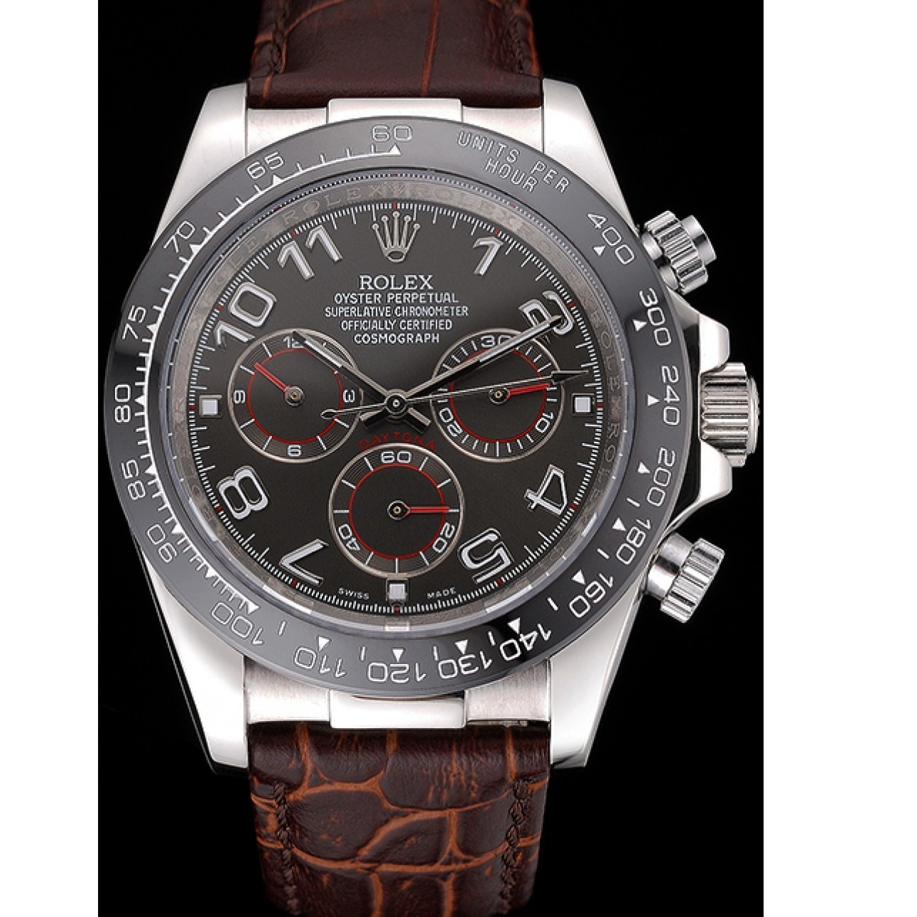 Aaa fake watches Bracelet Rolex Steel Leather Grey Racing Stainless Dial 622632 Daytona Cosmograph Case 0514